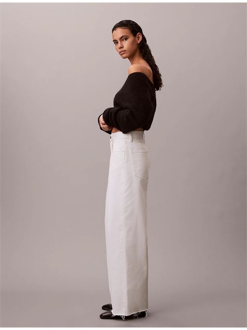 the wide leg raw hem CALVIN KLEIN JEANS | LV047F733GASN